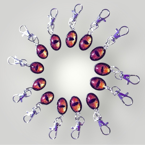 𝑯𝒂𝒏𝒅𝒎𝒂𝒅𝒆 Orange Dragon Eye Keychain w/Gift Bag - Picture 10 of 11